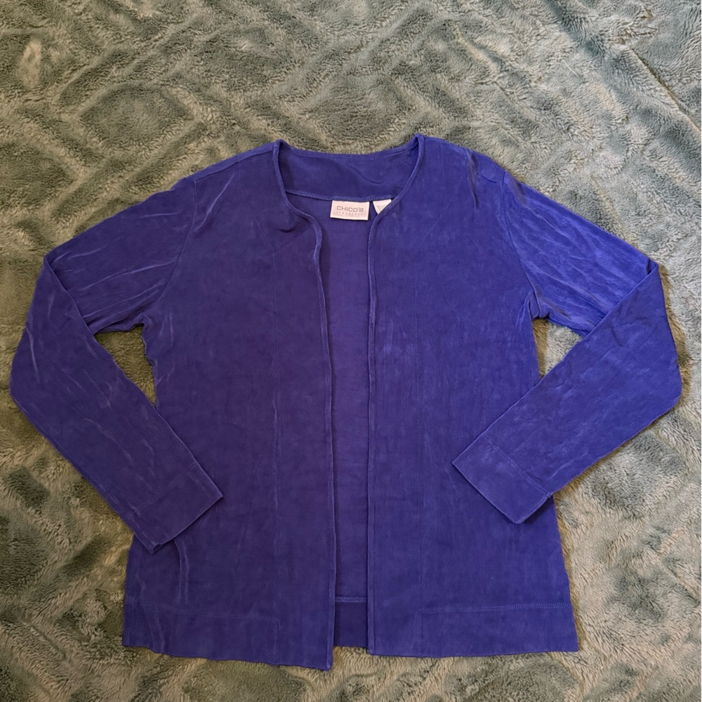 Chico's blue long sleeve cardigan